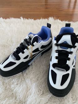 Louis Vuitton Men's LV Trainer Black/White/Blue Low-Top Lace-Up Sneakers