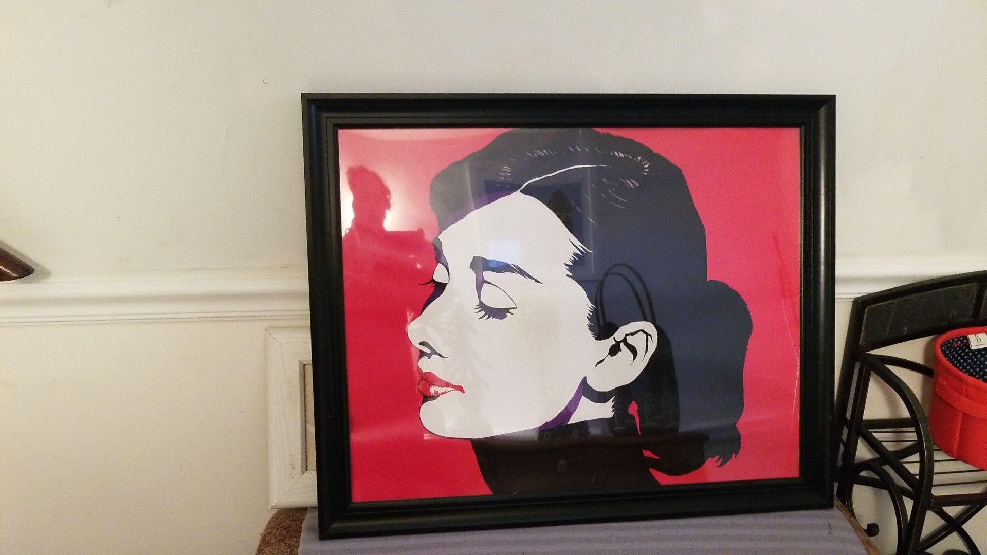 Audrey Hepburn poster with frame