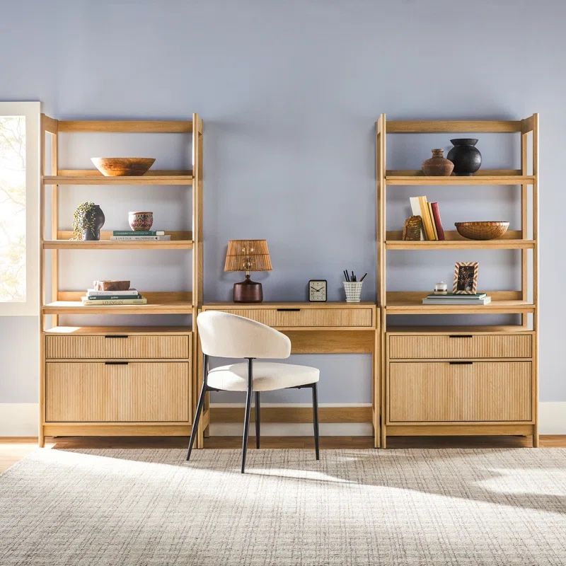 Bookcase And Desk Set Walker Edison