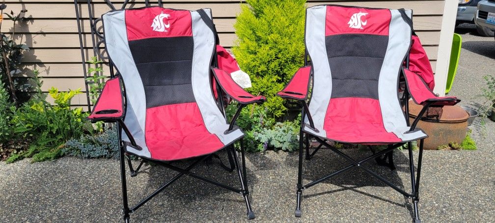 Set Of 2 WSU Oversized Highback Folding Chairs