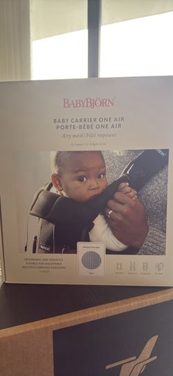 FAST SALE! NEW in Box! BabyBjörn Baby Carrier One Air - Silver Mesh (Newborn to 3 Yrs)