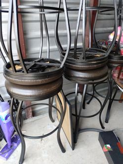 Metal leather stools