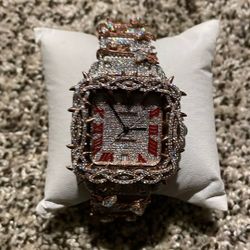 Rose Gold Cart With Thorns Moissanite 