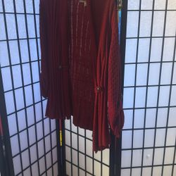 Red Carolyn Taylor Cardigan 