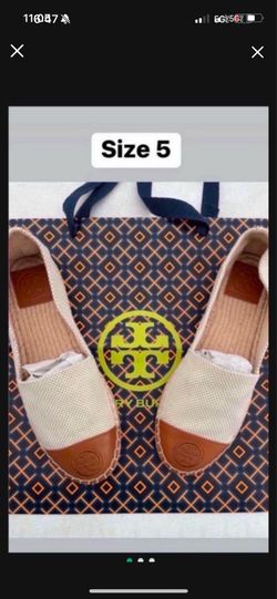Tory Burch Colorblock Flat Espadrille Natural/Ambra size 5 NEW(No Box) I do provide a Tory Burch shopping bag pick up location in the city of Pico Riv