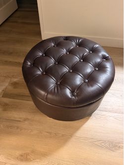 Round Ottoman with Storage