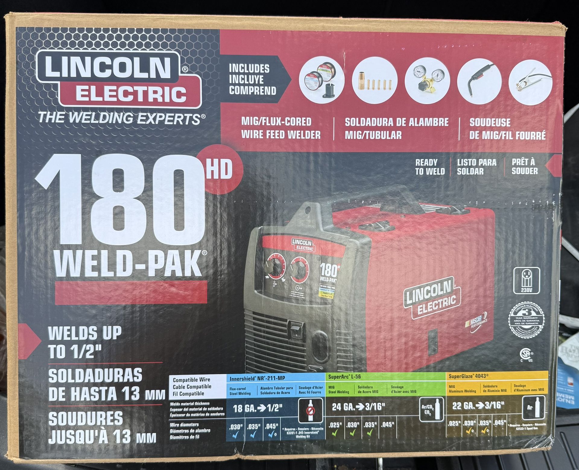 Lincoln electric 180HD Weld-Pak MiG Welder new