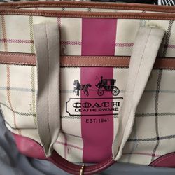  Coach 1941 Heritage Stripe Tattersall Tote
