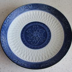 Toyo Signed Set of 6 Japanese Blue & White Peony Plate VTG 11”