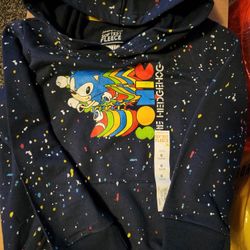 New Boys Sonic The Hedgehog Fleece Hoodie Sz 6