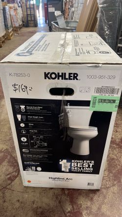 KOHLER Highline Arc 12 in. Rough In 2-Piece 1.28 GFP Single Flush Round Chair Height Toilet in White with Soft Close Seat