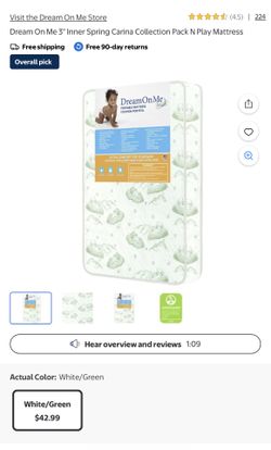 Brand New Dream on Me Portable Mattress for Pack N Play, play pen crib etc