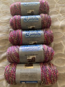 5 Piece Acrylic Yarn Lot Wild Carnation