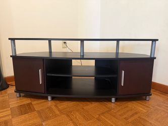 Black/Espresso Corner TV Stand & Media Console - Fits TVs up to 50"