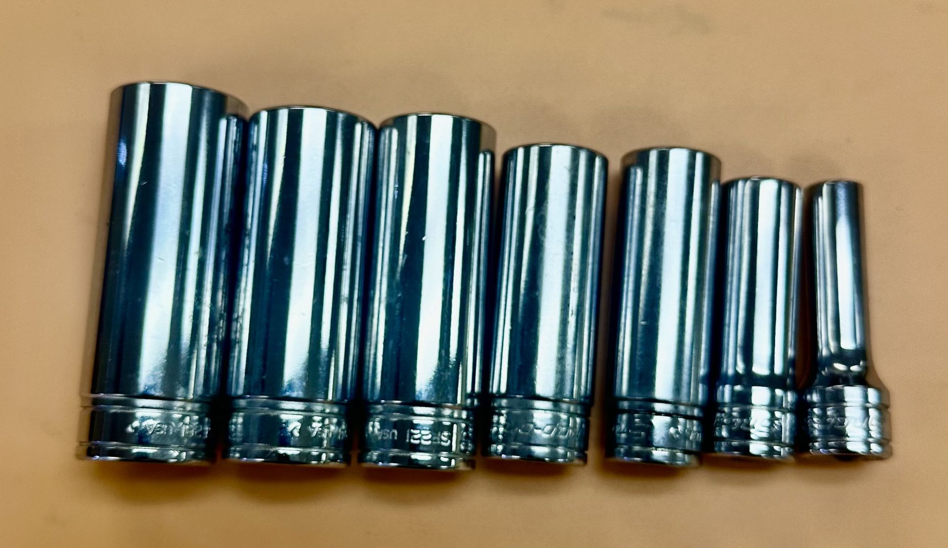 Snap On 3/8 deep socket set 12 point