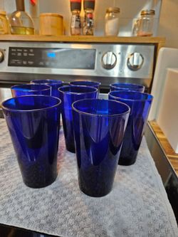 Cobalt blue pint glasses