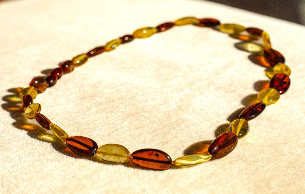 Contrast Amber Necklace - A Symphony of Lemon and Cognac Amber 