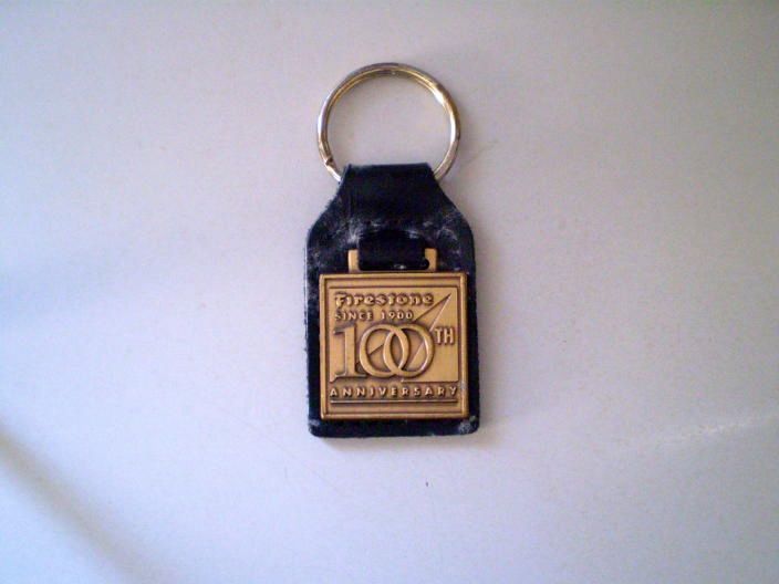 Vintage Commemorative Firestone 100th Anniversary Keyring Fob