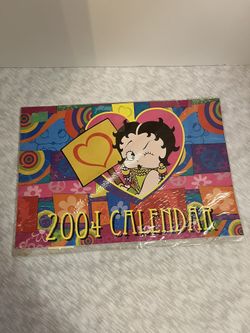 Vintage Betty Boops Plastic Sealed 2004 Jumbo Wall Calendar Fleischer Studios