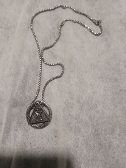 Stainless steel devil eye necklace and pendant set