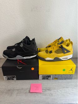*NEW* SIZE 9.5 JORDAN 4 BLACK CANVAS JORDAN 4 LIGHTNING