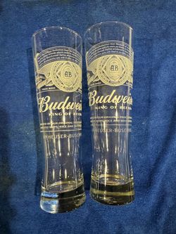 Vintage Budweiser “King of Beers” Pilsner Glasses – Set of 2