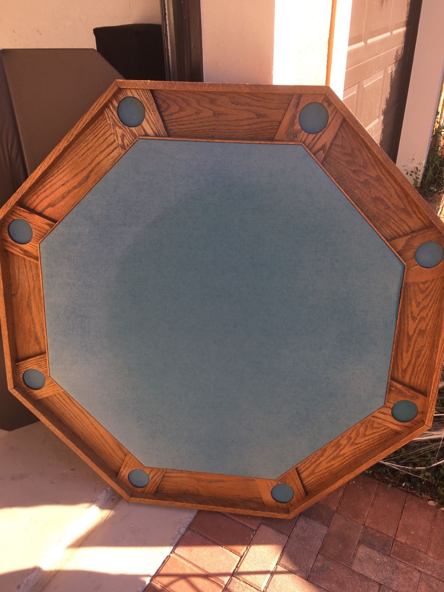 Vintage Solid Oak Wood Poker Table