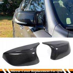 Brand New 2014-2024 INFINITI Q50 Q60 M STYLE CARBON FIBER DIRECT REPLACEMENT MIRROR CAP COVER