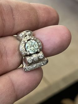 White Gold Buddha Diamond Ring