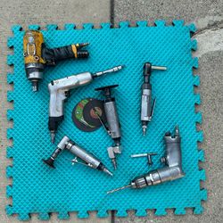 Six Pneumatic Air Tools and accessories