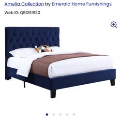 Queen Navy Blue Bed 