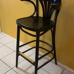 Classic Bent Wood Bar Stool Fan Back Arm