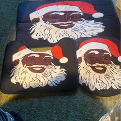 Never Used 3 Piece Bathroom Santa Set  12$