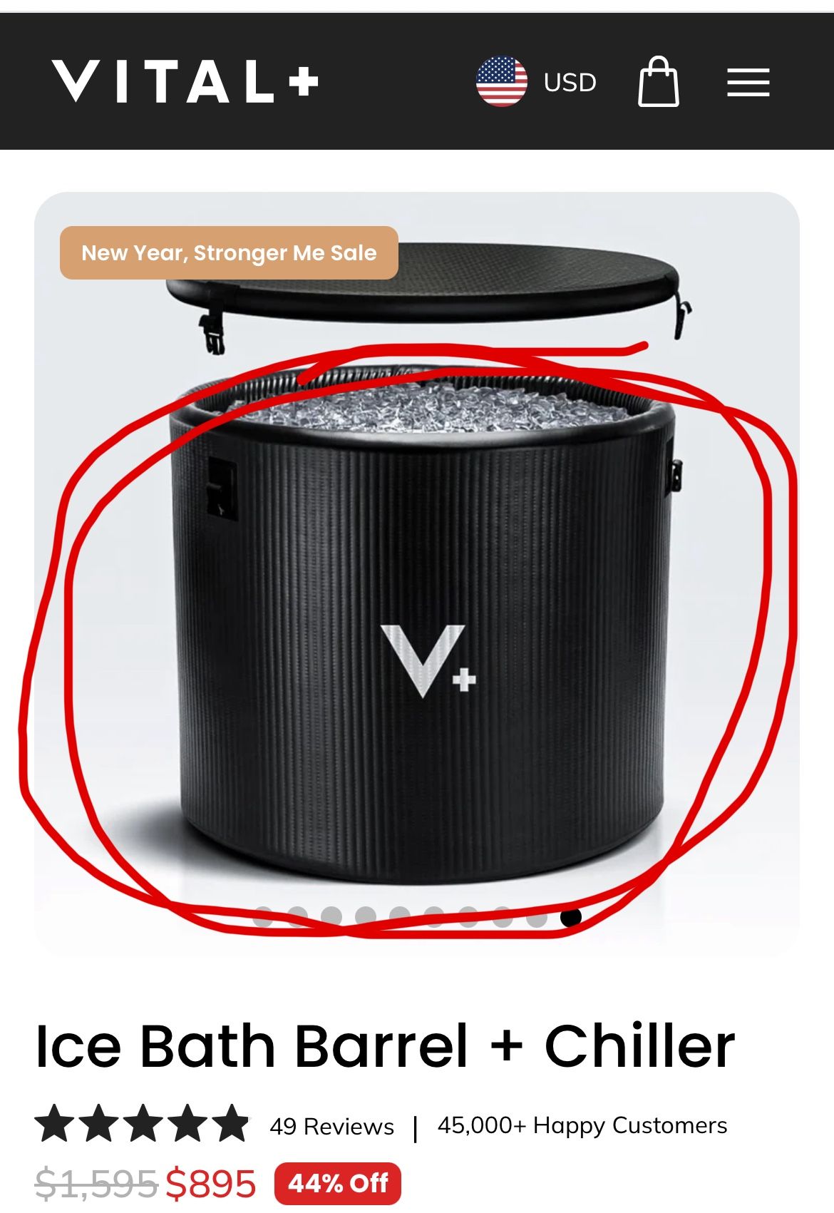 Vital Plus Cold Plunge Tub (no Lid)