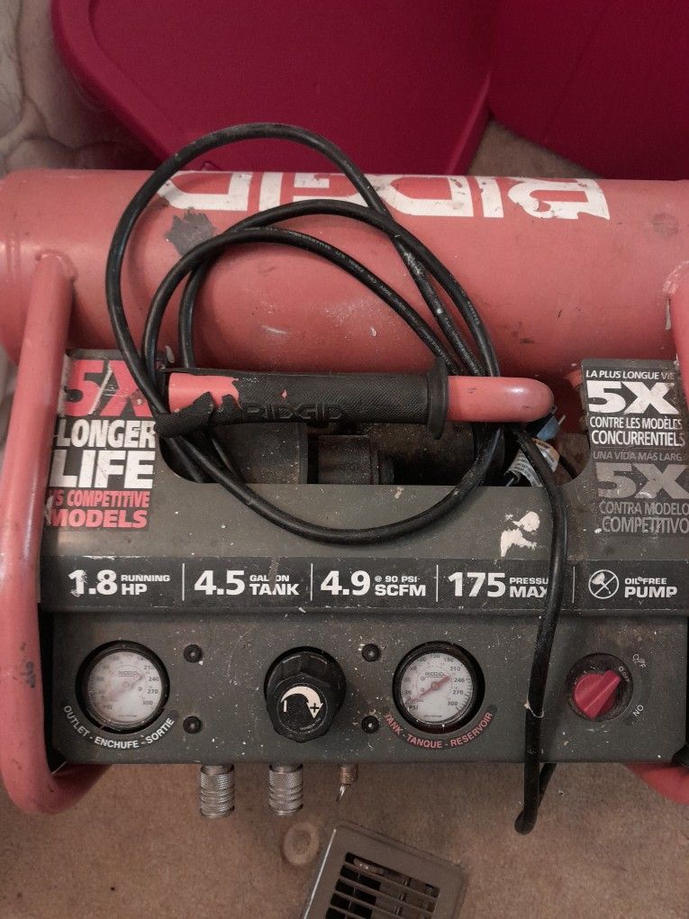 Ridgid Air Compressor Double Tank Double Lines