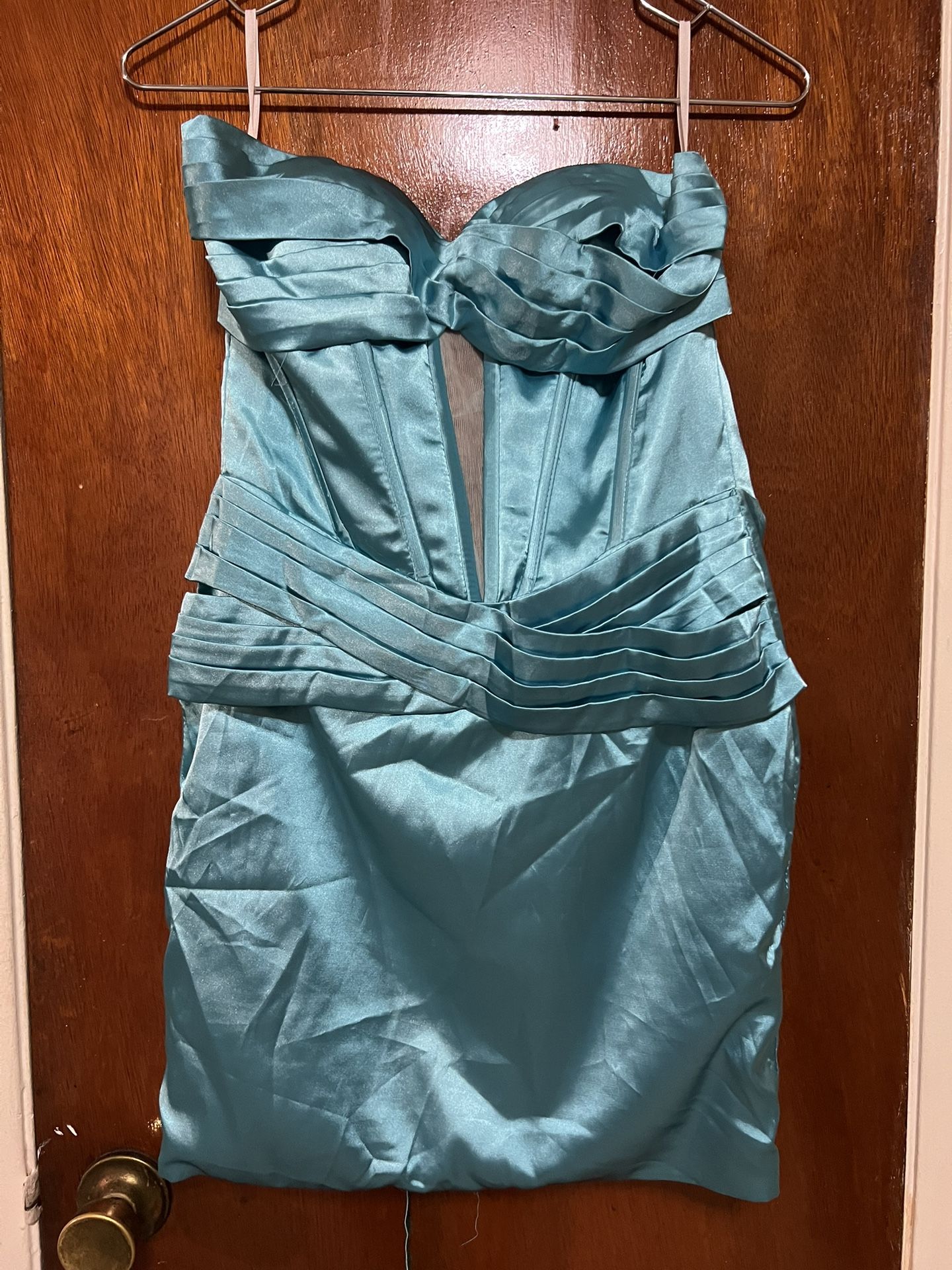Strapless Blue Dress