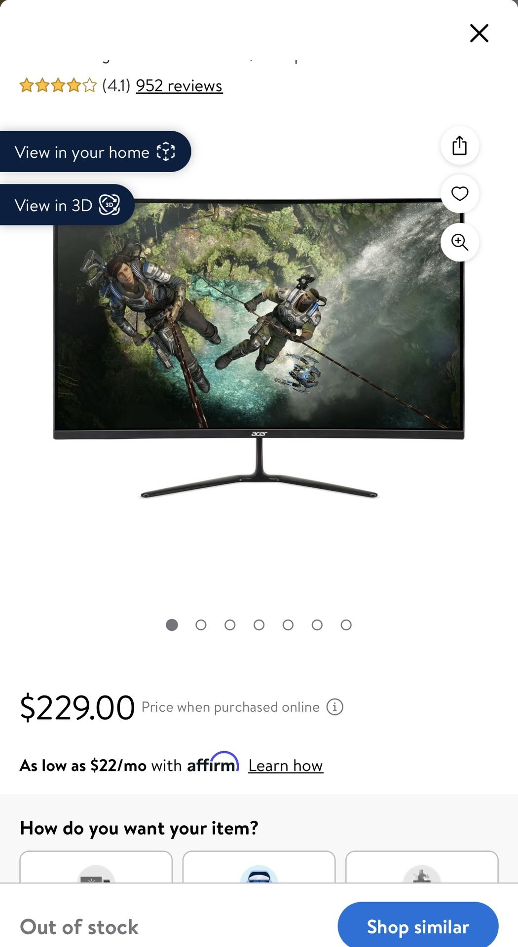 ACER 32” Gaming Monitor 