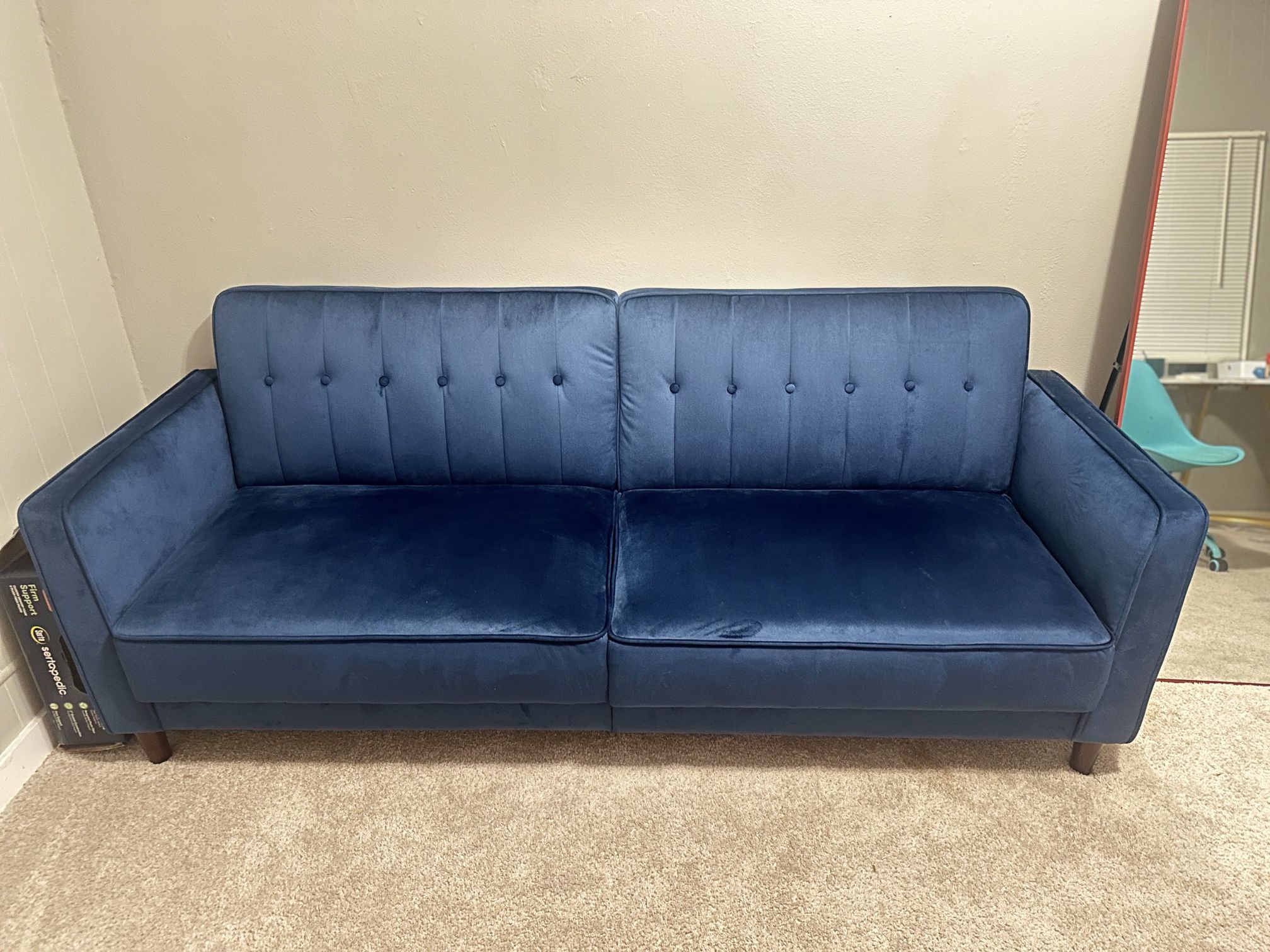 Blue Velvet Futon Couch for Sale in WA OfferUp