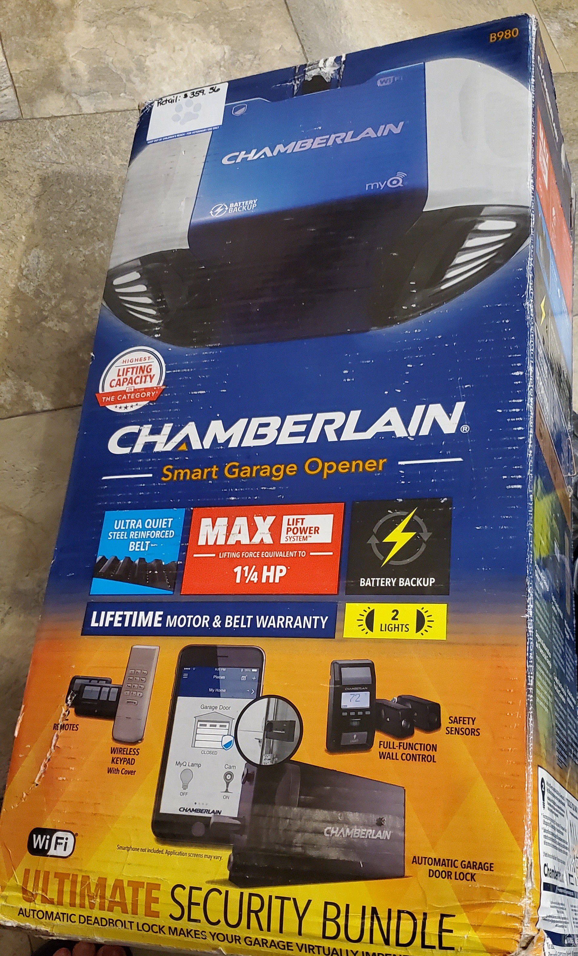 Chamberlain smart garage door opener NEW