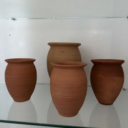 4 clay cups - cantaritos 