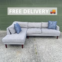 Large Light Gray Sectional Couch 🛋️ FREE DELIVERY 🚚 