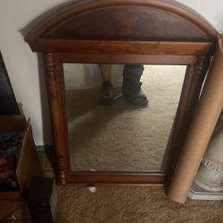 Vintage Mirror Wooden Great Glass