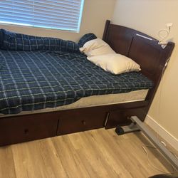 Full Bed With Mattress And Dresser 