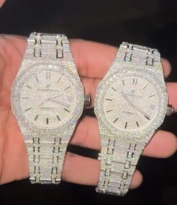 Moissanite watch with box and papers