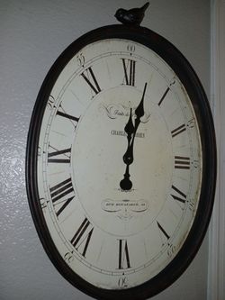 Metal Wall clock with bird feature.  Not sure if it works