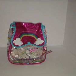 Official Barbie Backpack - Mattel (Pink, glitter, rainbow) (B-C1)