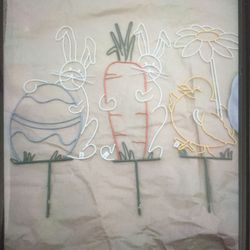 3 Easter Bunny 30" yard stakes decorations new large