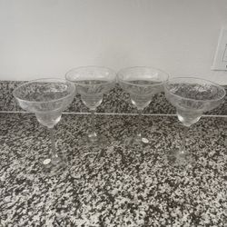 Vintage Floral Wine Glasses