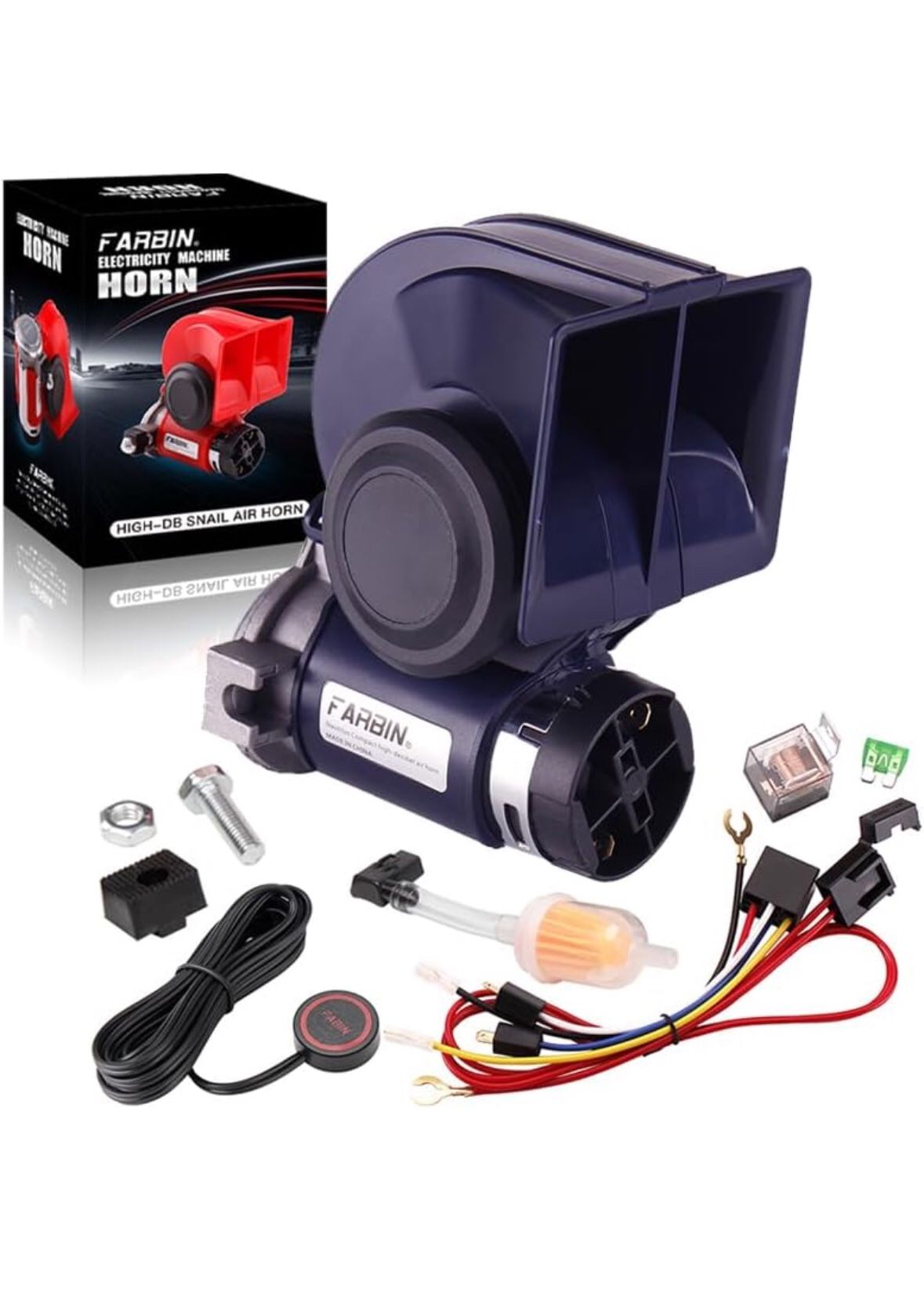 LOUD Train Air Horn for Car or Truck Loud 12v Car Horn Kit with Relay Harness and Switch Button