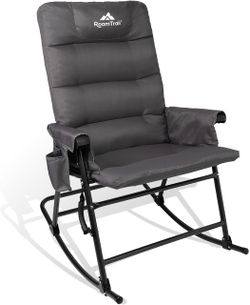 Rocking Camping Chair - Supports 400 LBS Heavy Folding Lawn Chair